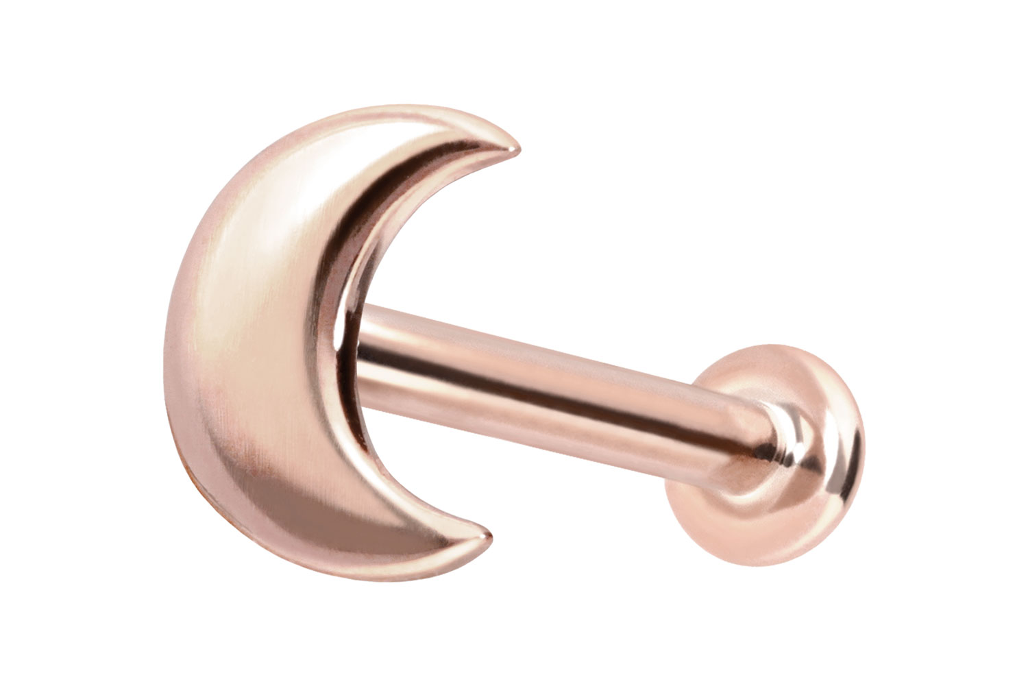 14 Karat Gold Labret Piercing mit Innengewinde MOND